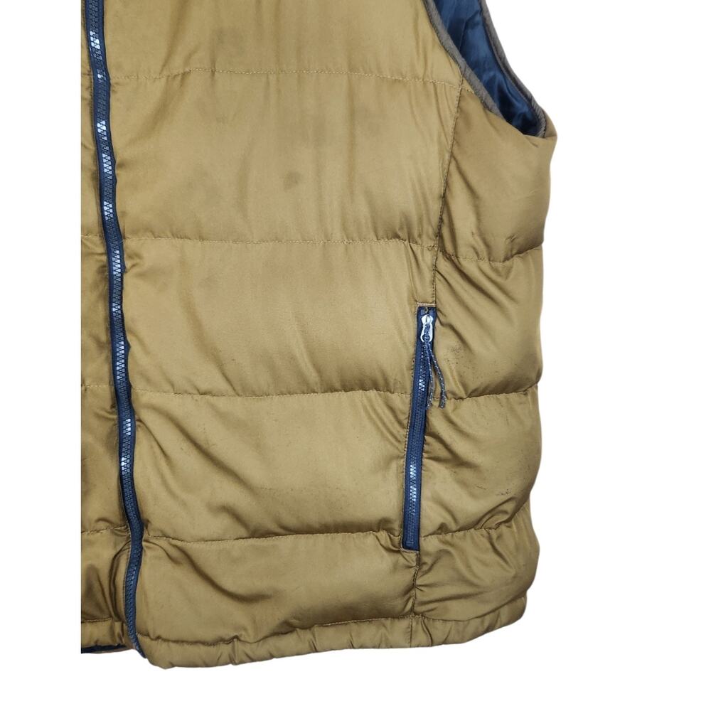 Eddie Bauer 650 Down Puffer Vest Mens XL Brown Gold Full Zip Insulated Quilted - Picture 8 of 14